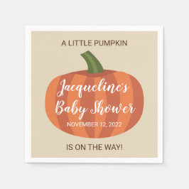 Een beetje pompoen is onderweg Herfst Baby shower Servet