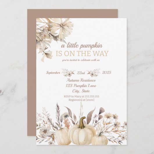 Een beetje pompoen is onderweg kaart (Voorkant / Achterkant)