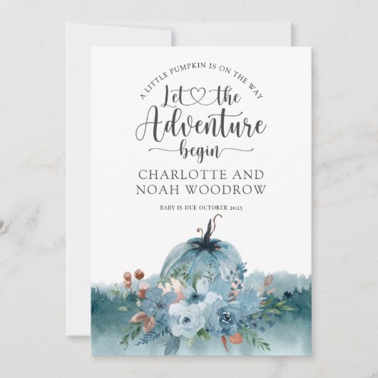 Een beetje pompoen is onderweg naar de Baby. Aankondiging (Voorkant)