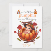 Een beetje pompoen is onderweg naar het Baby showe Save The Date (Voorkant)