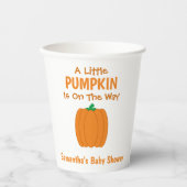 Een beetje pompoen is onderweg papieren bekers (Voorkant)