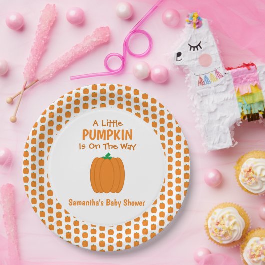 Een beetje pompoen is onderweg papieren bordje (Feest)