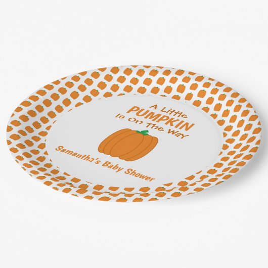 Een beetje pompoen is onderweg papieren bordje (Gekanteld)