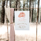 Een beetje pompoen is onderweg Pink Bow welkom Poster