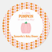Een beetje pompoen is onderweg ronde sticker (Voorkant)