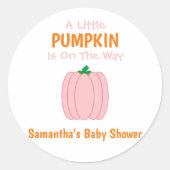 Een beetje pompoen is onderweg ronde sticker (Voorkant)