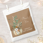 Een beetje pompoen is onderweg rustieke bruine blo bedankzakje