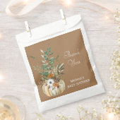 Een beetje pompoen is onderweg rustieke bruine blo bedankzakje (Geknipt)