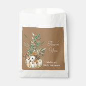 Een beetje pompoen is onderweg rustieke bruine blo bedankzakje (Voorkant)