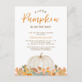 Een beetje pompoen is op de weg Baby shower Uitnodiging Briefkaart (Voorkant)