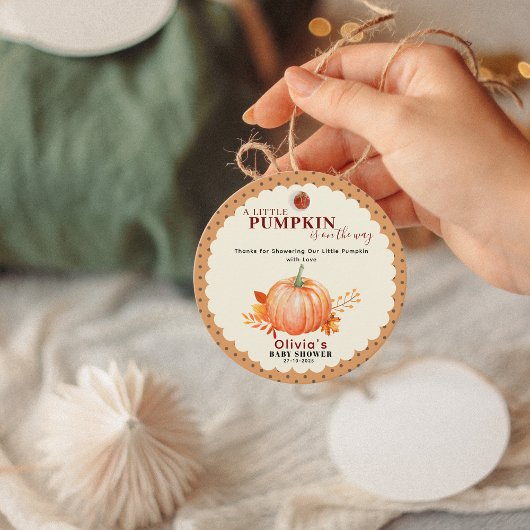 Een beetje pompoen is op de weg Herfst Baby shower Bedankjes Labels