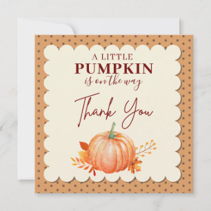 Een beetje pompoen is op de weg Herfst Baby shower Bedankkaart