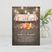 Een beetje pompoen is op weg naar rustiek Baby sho Kaart (Staand voorkant)