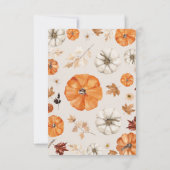 Een beetje pompoen Minimal Baby shower Invitation Kaart (Achterkant)