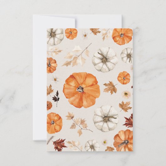 Een beetje pompoen Minimal Baby shower Invitation Kaart (Achterkant)