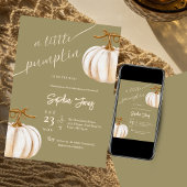 Een beetje pompoen minimalistische herfst baby sho kaart