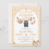 Een beetje pompoen moderne Herfst Baby shower Kaart (Voorkant)