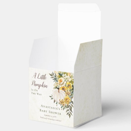 Een beetje pompoen oogst gouden bloemig Baby showe Bedankdoosjes (Geopend)