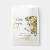 Een beetje pompoen oogst gouden bloemig Baby showe Bedankzakje (Voorkant)