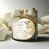 Een beetje pompoen oogst gouden bloemig Baby showe Ronde Sticker