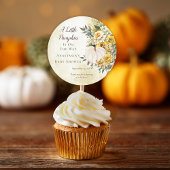 Een beetje pompoen oogst gouden bloemig Baby showe Ronde Sticker