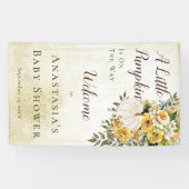 Een beetje pompoen oogst gouden bloemig Baby showe Spandoek (Horizontaal)