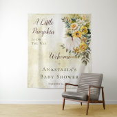 Een beetje pompoen oogst gouden bloemig Baby showe Wandkleed (In situ)