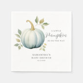 Een beetje pompoen op de weg blauw Baby shower Servet (Voorkant)