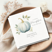 Een beetje pompoen op de weg blauw Baby shower Servet