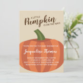 Een beetje pompoen op de weg Herfst Baby shower Kaart (Staand voorkant)