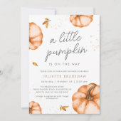 Een beetje pompoen op de weg Herfst Baby shower Kaart (Voorkant)