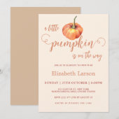 Een beetje pompoen op de weg Herfst Baby thema dou Kaart (Voorkant / Achterkant)