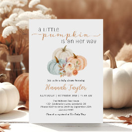 Een beetje pompoen op haar weg Herfst Baby shower Kaart