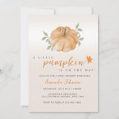 Een beetje pompoen Oranje herfst Herfst Baby showe Kaart (Voorkant)