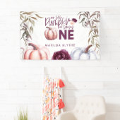 Een beetje pompoen paarse bloemen herfst verjaarda spandoek (Insitu)