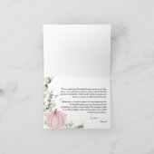 Een beetje pompoen roze Baby shower Bedankkaart (Binnen)