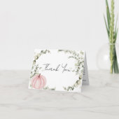 Een beetje pompoen roze Baby shower Bedankkaart (Voorkant)
