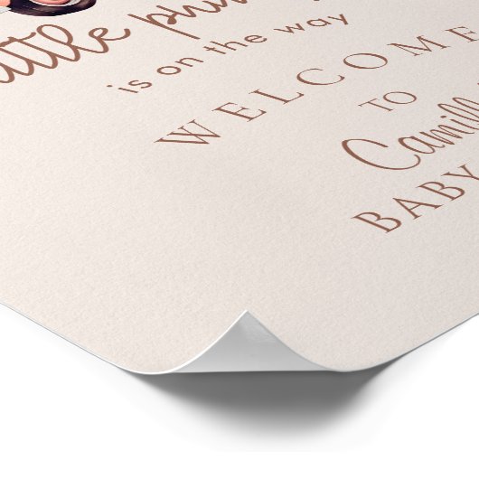 Een beetje pompoen roze truck Baby shower welkom Poster (Hoek)