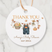 Een beetje pompoen rustieke Boho Herfst Baby showe Bedankjes Labels (Voorkant)