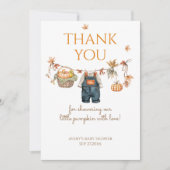 Een beetje pompoen rustieke Boho Herfst Baby showe Bedankkaart (Voorkant)