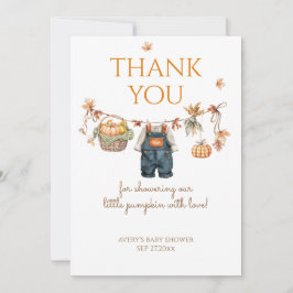 Een beetje pompoen rustieke Boho Herfst Baby showe Bedankkaart