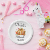 Een beetje pompoen rustieke Herfst Baby shower Papieren Bordje (Feest)