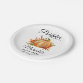 Een beetje pompoen rustieke Herfst Baby shower Papieren Bordje (Gekanteld)
