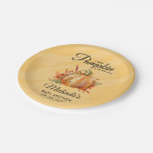 Een beetje pompoen rustieke Herfst Baby shower Papieren Bordje (Gekanteld)