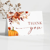 Een beetje pompoen Rusty Bourgogne Floral Baby sho Bedankkaart