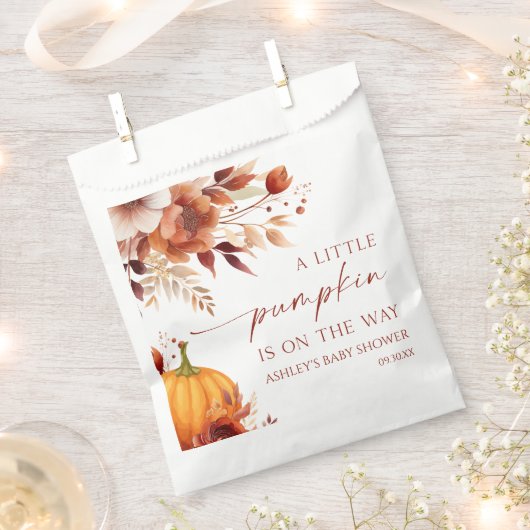 Een beetje pompoen Rusty Bourgogne Floral Baby sho Bedankzakje (Geknipt)