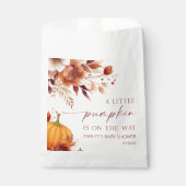 Een beetje pompoen Rusty Bourgogne Floral Baby sho Bedankzakje (Voorkant)