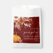 Een beetje pompoen Rusty Bourgogne Floral Baby sho Bedankzakje (Voorkant)