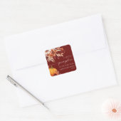 Een beetje pompoen Rusty Bourgogne Floral Baby sho Vierkante Sticker (Envelop)