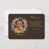 Een beetje pompoen Schattige Kawaii Glitters Baby Bedankkaart (Voorkant)